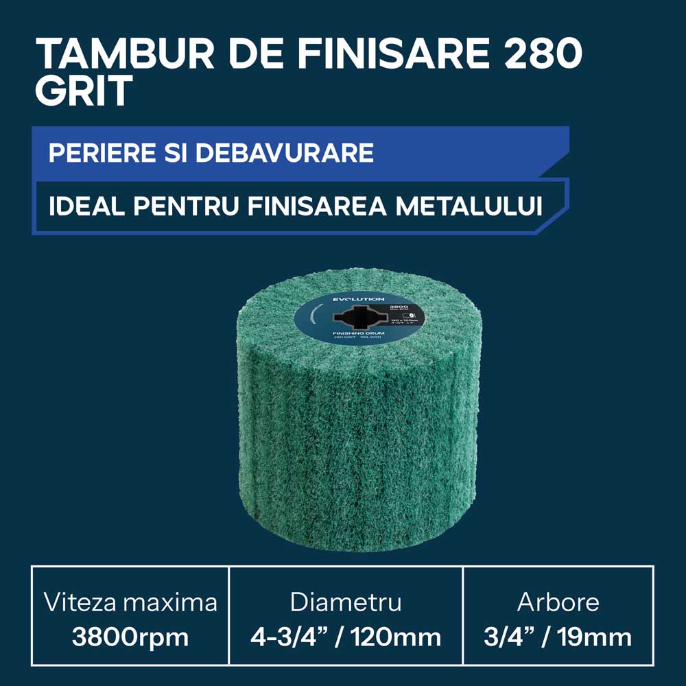 Rola de finisare Evolution P280 pentru masini de satinat 120 x 100mm - Imagine 4