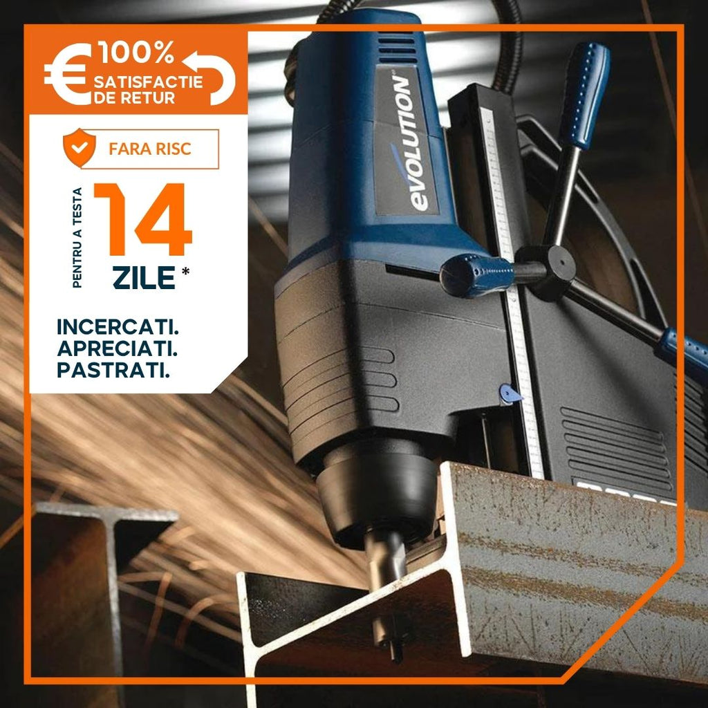 Pachet masina de gaurit cu baza magnetica EVO42MAG + set carote - Imagine 2
