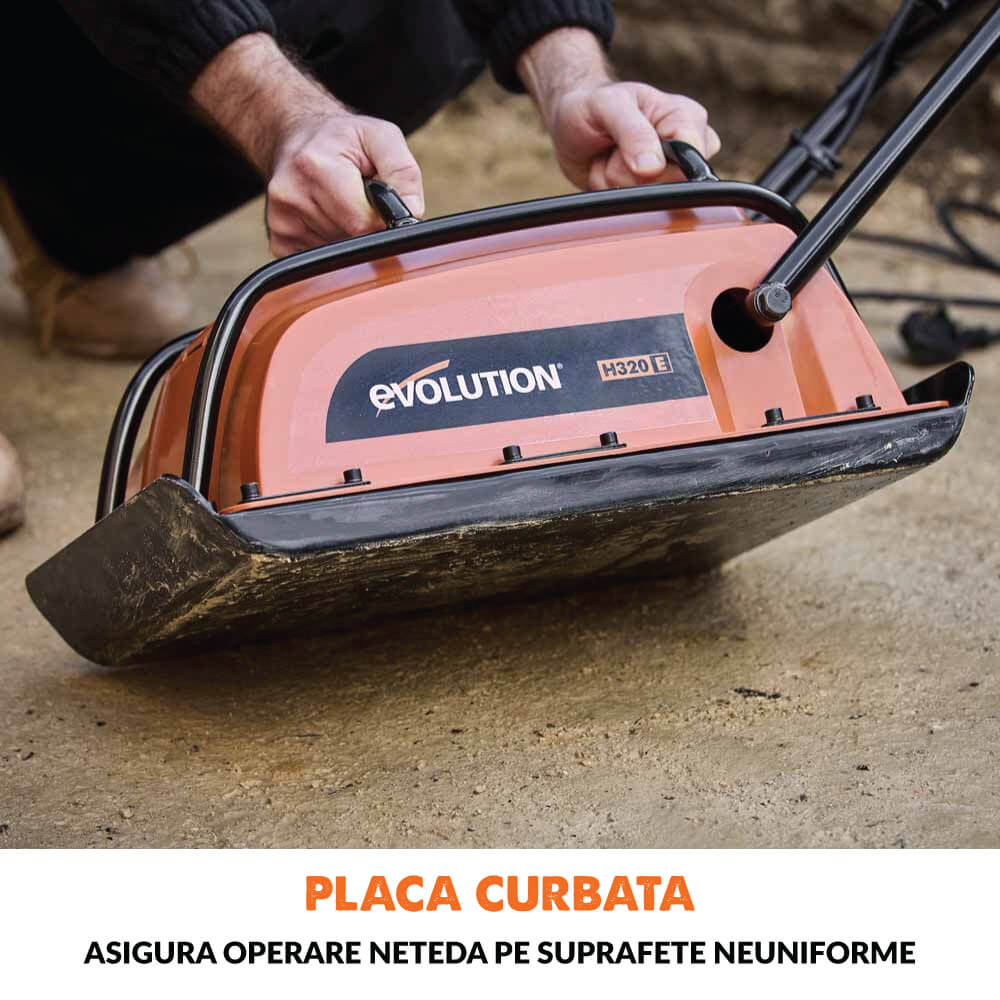 Pachet placa compactoare electrica Evolution H320-E + tampon protectie pavaj - Imagine 12
