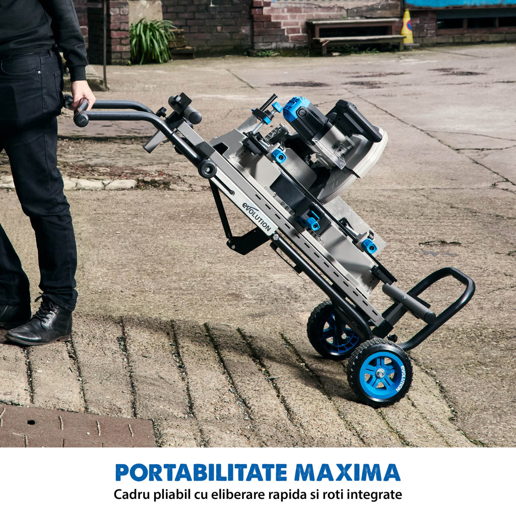 Pachet Fierastrau de debitat metal cu functie de taiere in unghi Evolution S355MCS-G2, echipat cu disc 355mm EVOMAX Cermet Long-Life 80T + Stand Hidraulic — imaginea 9