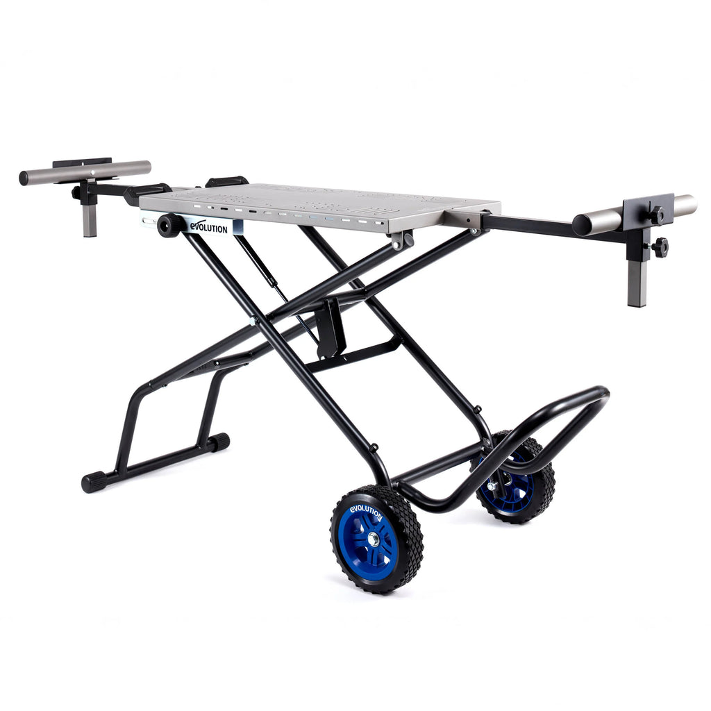 Pachet Fierastrau de debitat metal cu functie de taiere in unghi Evolution S355MCS-G2, echipat cu disc 355mm EVOMAX Cermet Long-Life 80T + Stand Hidraulic — imaginea 3