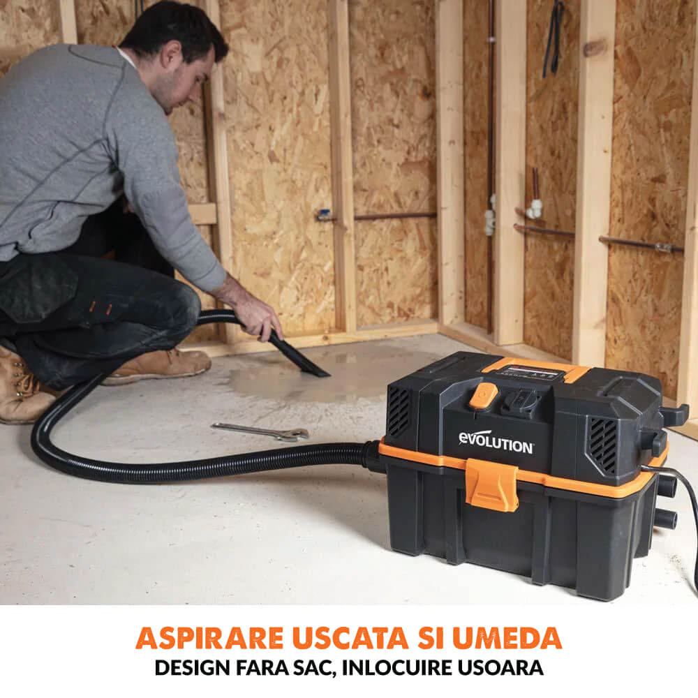 Aspirator umed-uscat Evolution R15VAC 1000W rezervor 15l - Imagine 3