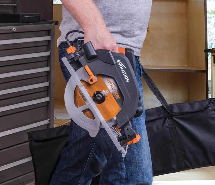 Fierastrau circular de mana, 1600 W, 3900 RPM, Evolution R185CCSX+ cu disc multi-materiale 185 mm + geanta - Imagine 17