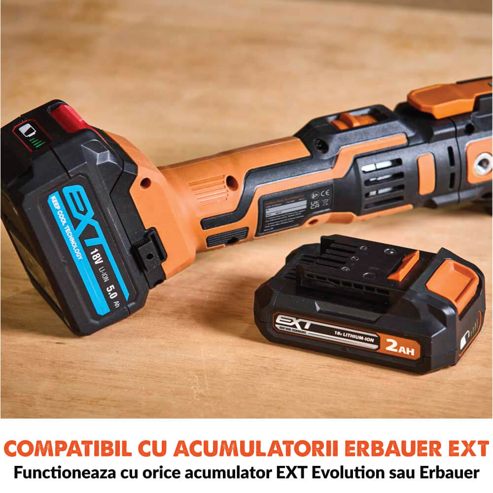 Unealta multifunctionala oscilanta Evolution R18MLT-Li 18V Li-Ion EXT (fara baterie) - Imagine 12