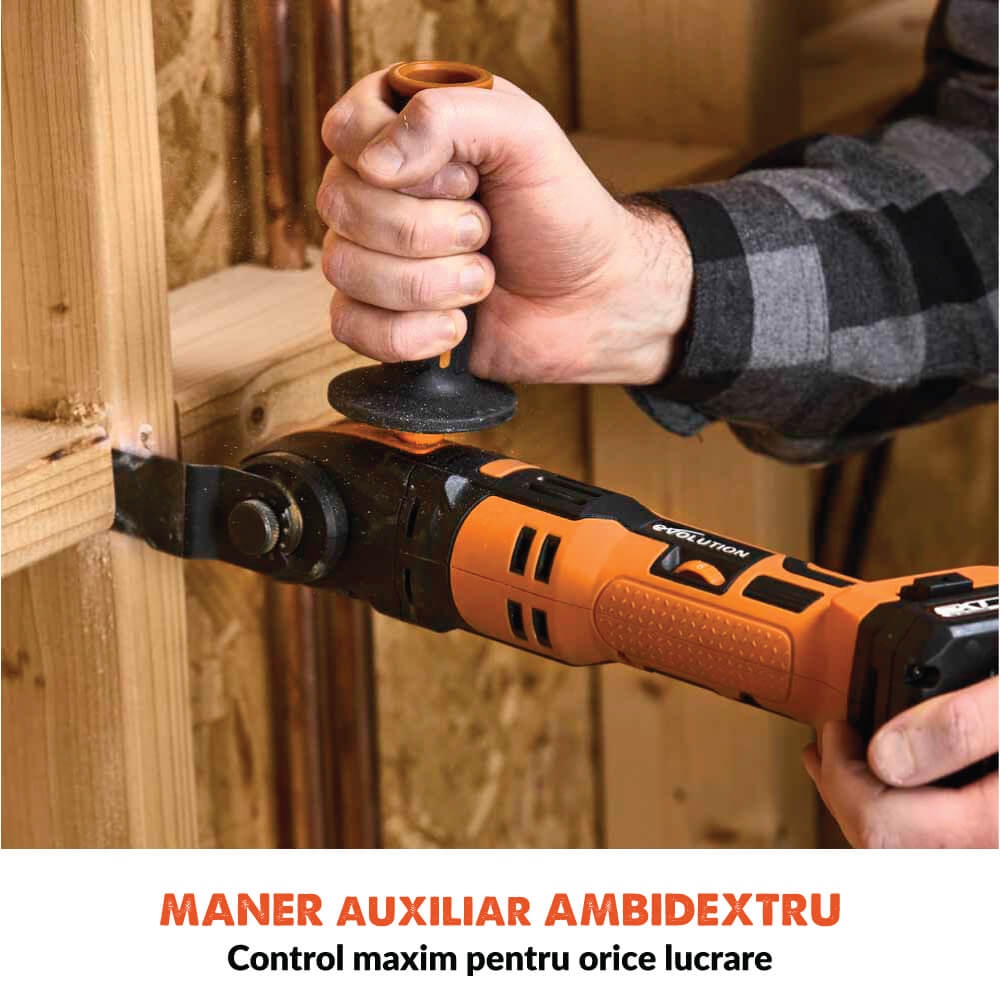 Unealta multifunctionala oscilanta Evolution R18MLT-Li 18V Li-Ion EXT (fara baterie) - Imagine 10