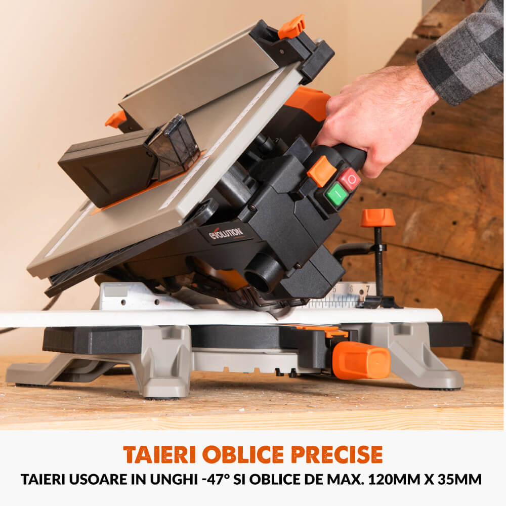 Fierastrau circular combinat cu masa Evolution R210MTS-G2 cu disc de taiere multi-materiale de 210mm, 1500W - Imagine 6