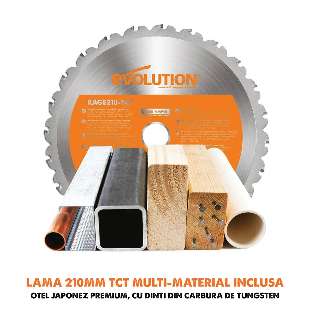 Fierastrau circular stationar multifunctional Evolution R210SMS+ 210mm 1500W - Imagine 6
