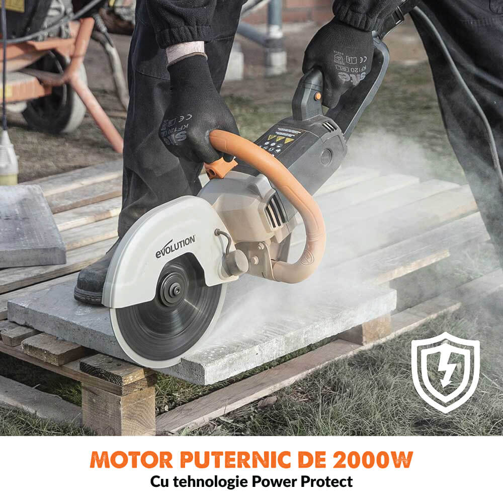 Masina de taiat beton Evolution R230DCTX 230mm 2000W (fara disc) - Imagine 5