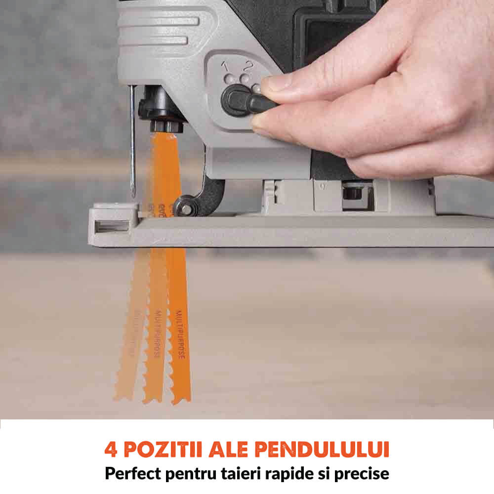Fierastrau pendular pe acumulator Evolution R90JGS-Li 18V Li-Ion EXT (fara baterie) cu panze multimaterial - Imagine 7