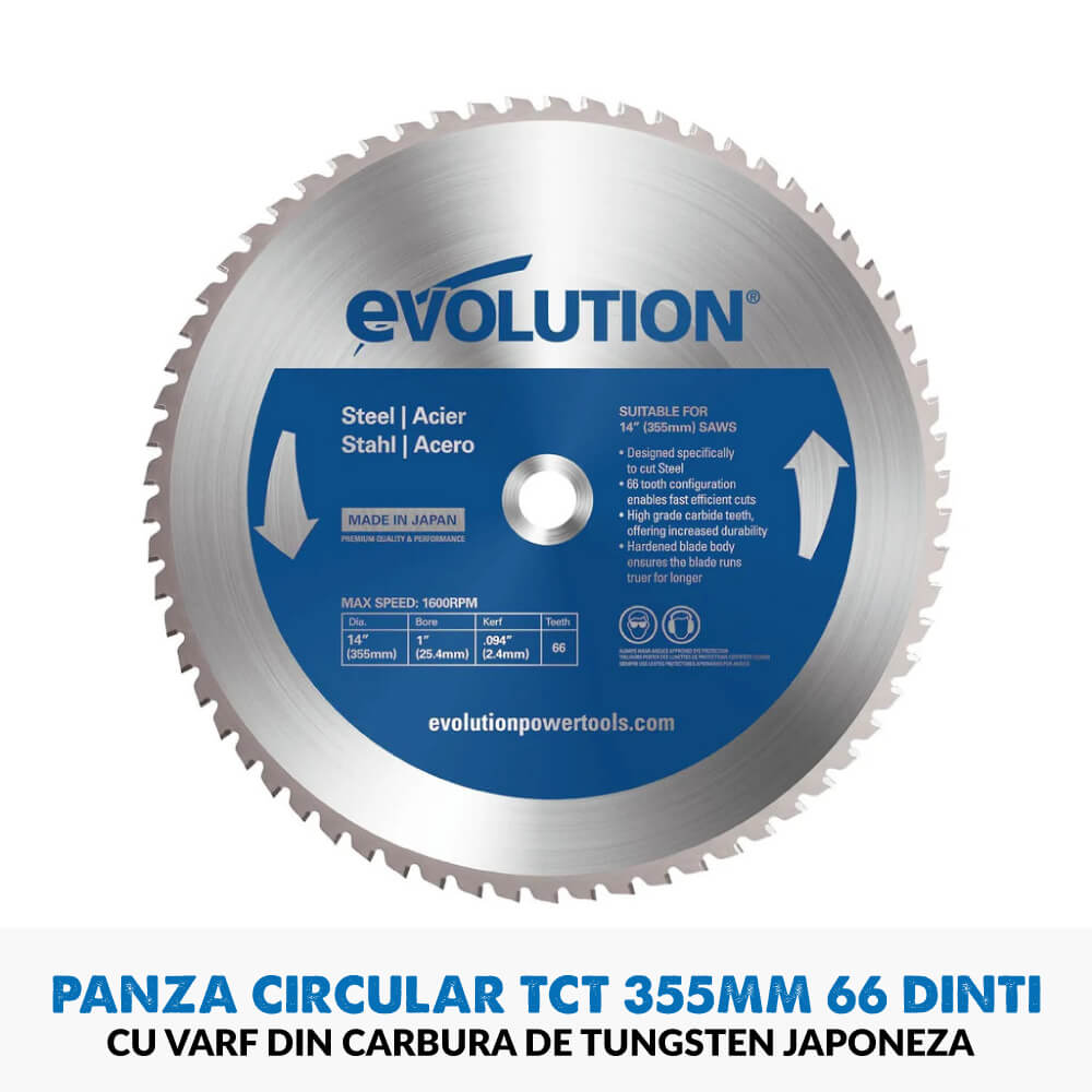 Pachet fierastra circular de debitat Evolution S355CPS de 355 mm + 4 panze - Imagine 19