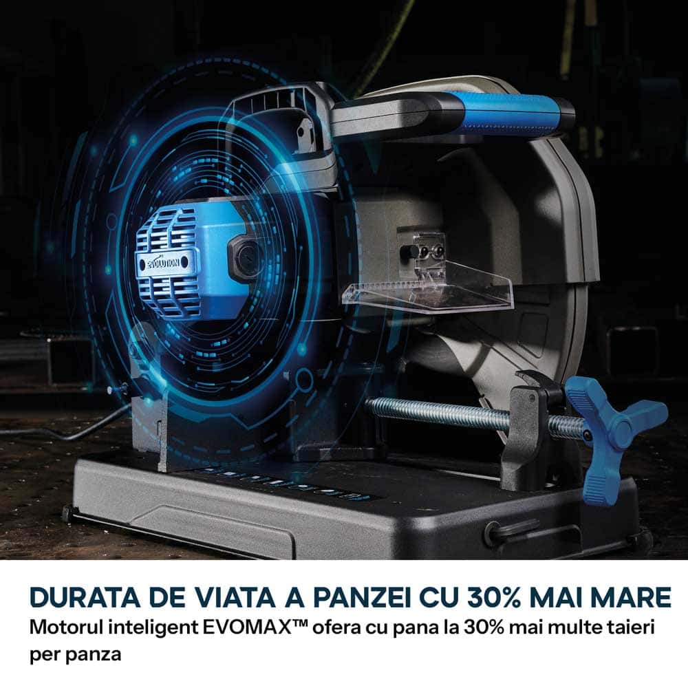 Fierastrau de debitat metal Evolution S355CPS Gen 2 cu disc 355mm EvoMax si tehnologie inteligenta a motorului - Imagine 6