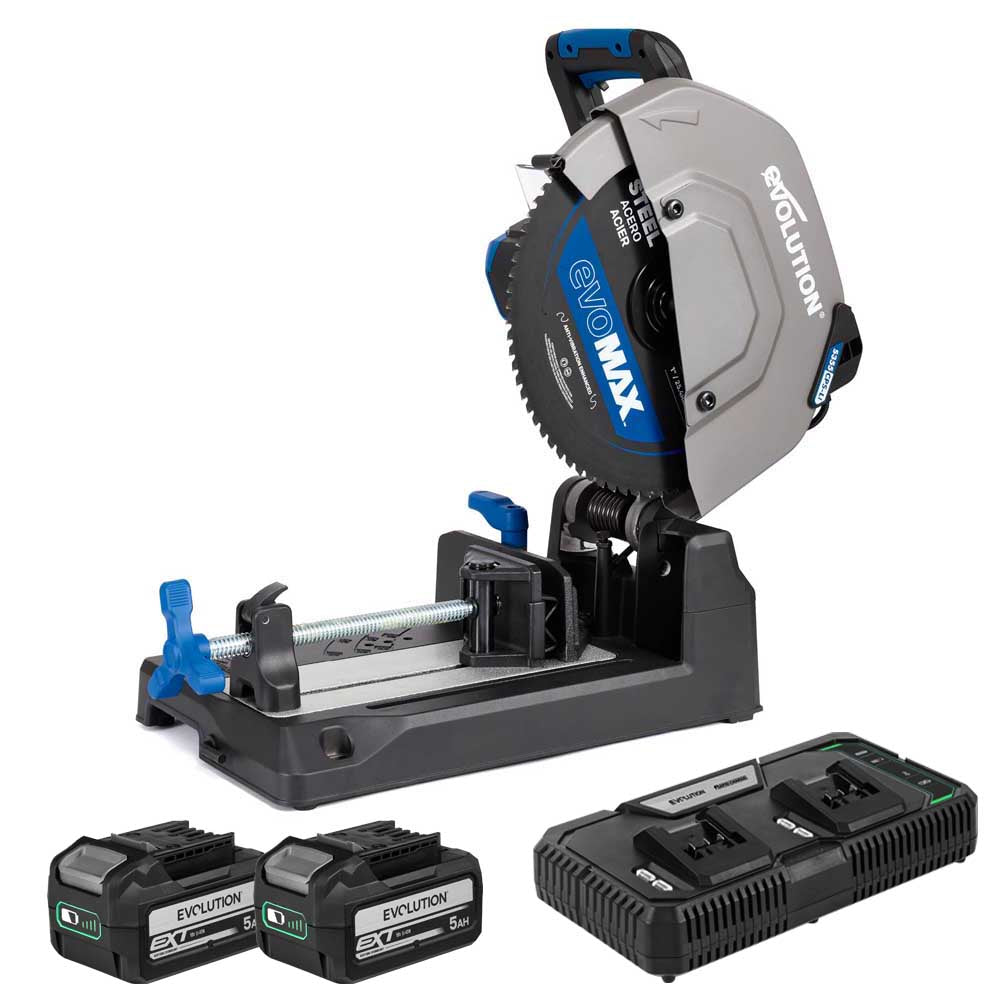 Fierastrau de debitat metal cu acumulator Evolution S355CPS-Li cu motor Brushless 36V si disc EvoMax - Imagine 16