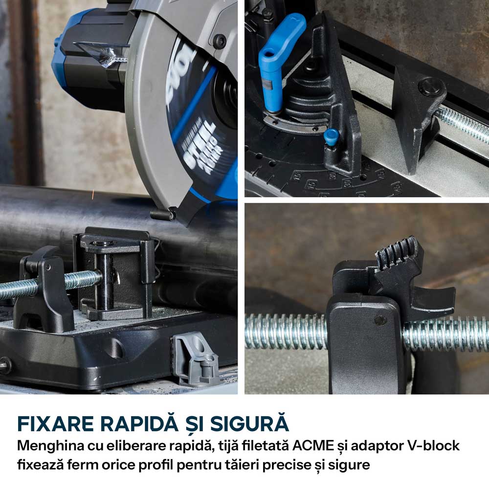 Fierastrau de debitat metal cu acumulator Evolution S355CPS-Li cu motor Brushless 36V si disc EvoMax - Imagine 4