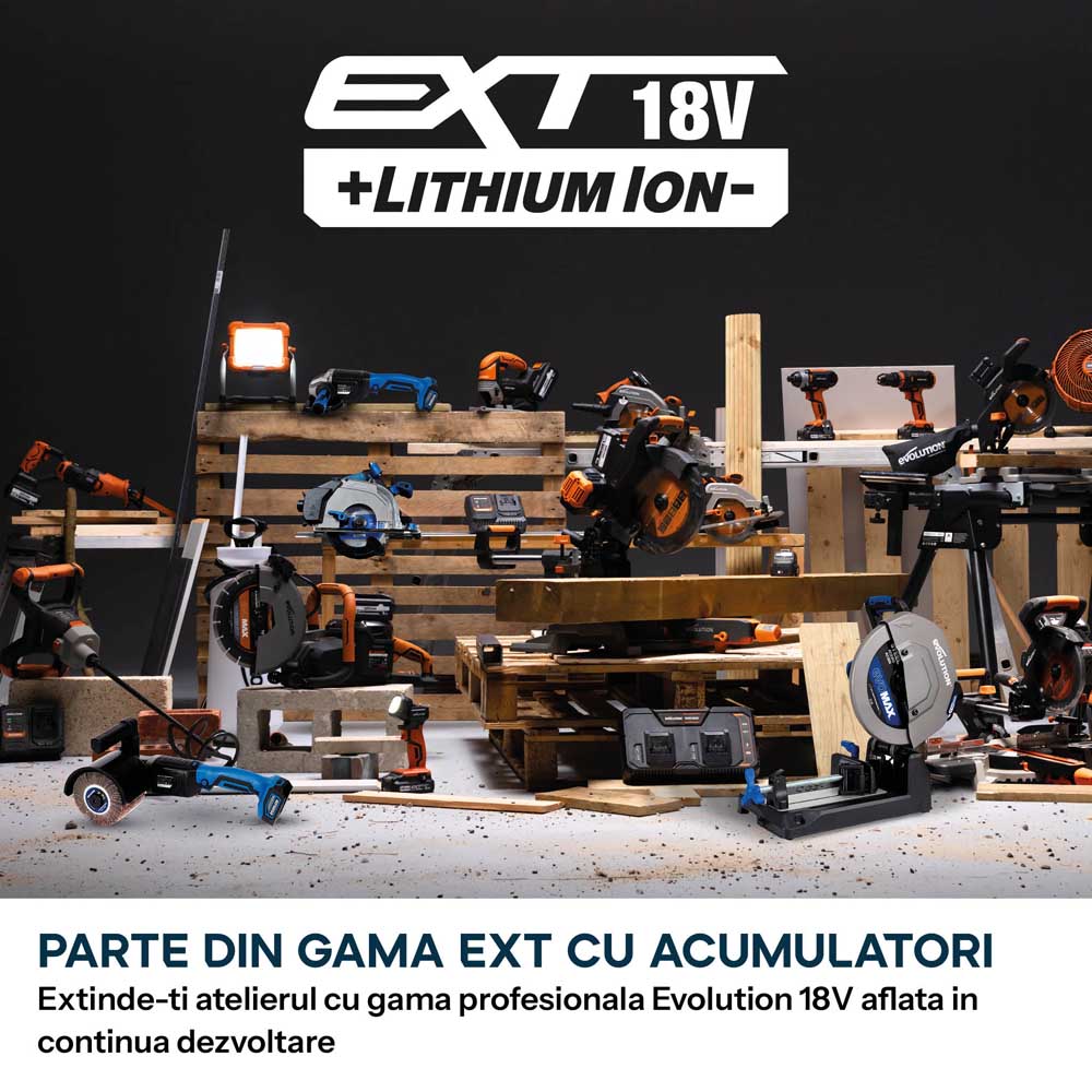 Fierastrau de debitat metal cu acumulator Evolution S355CPS-Li cu motor Brushless 36V si disc EvoMax - Imagine 14