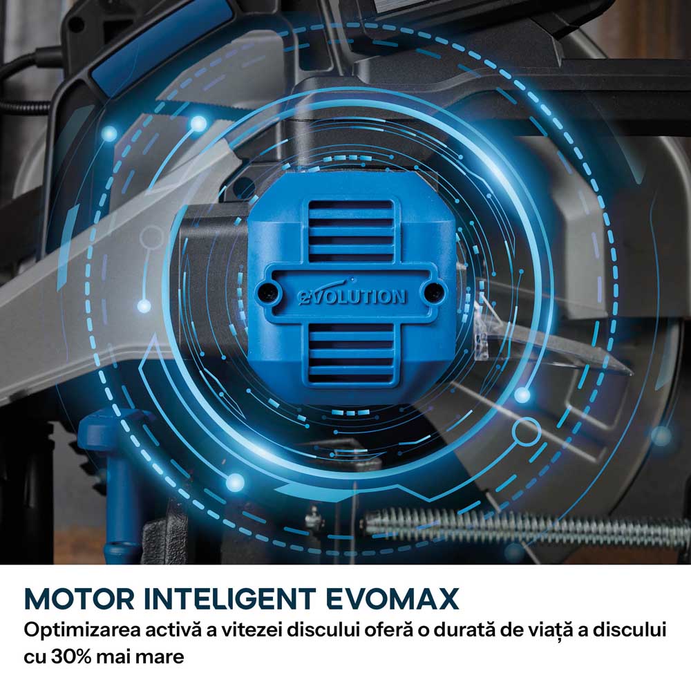 Fierastrau de debitat metal cu acumulator Evolution S355CPS-Li cu motor Brushless 36V si disc EvoMax - Imagine 8