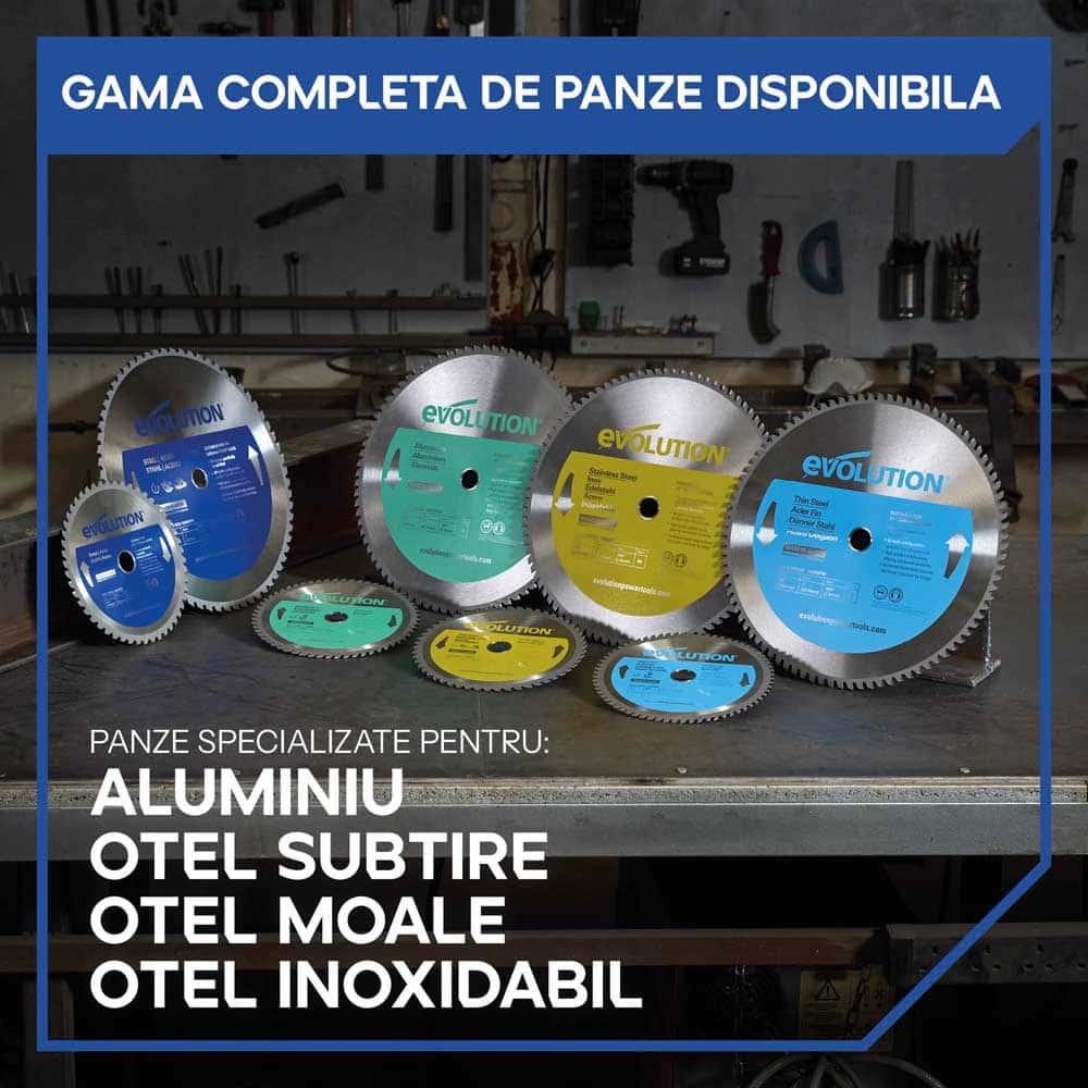 Fierastrau de debitat metal Evolution S355CPSL cu disc TCT 355mm pentru otel moale - Imagine 17