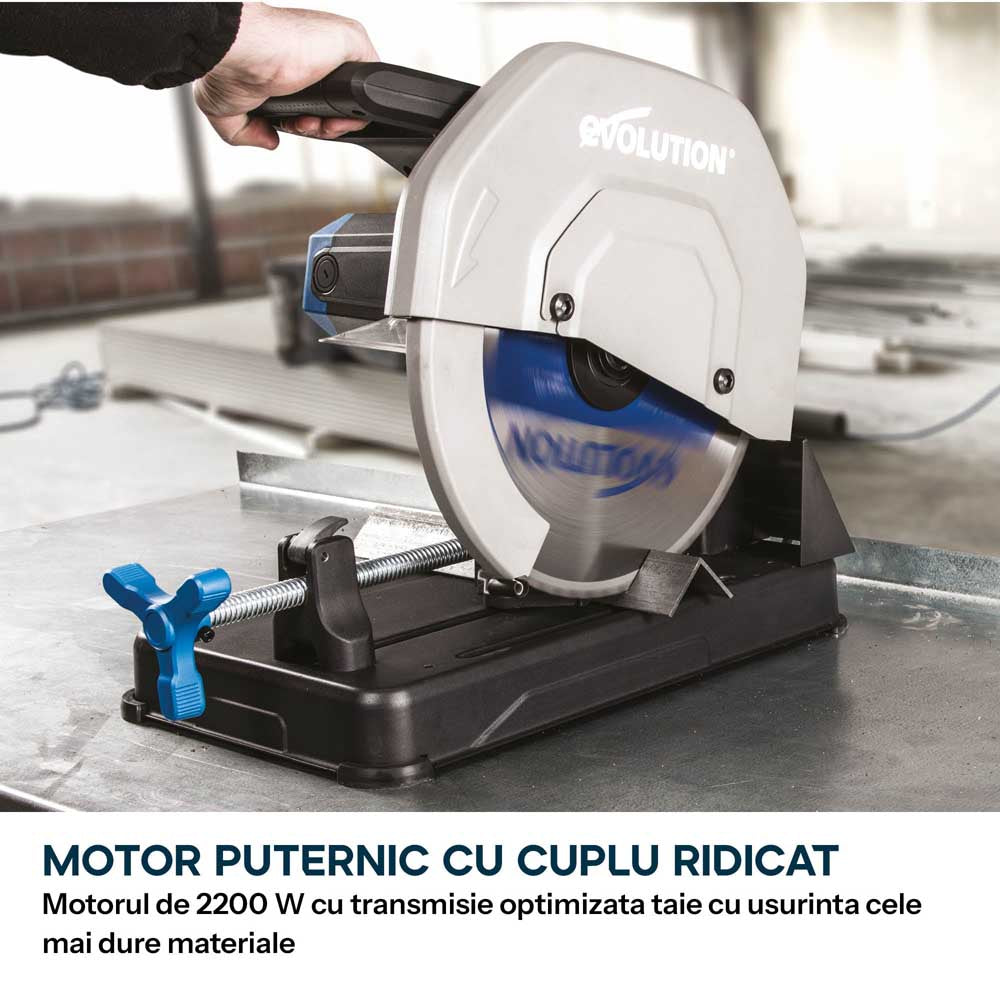 Fierastrau de debitat metal Evolution S355CPSL cu disc TCT 355mm pentru otel moale - Imagine 6