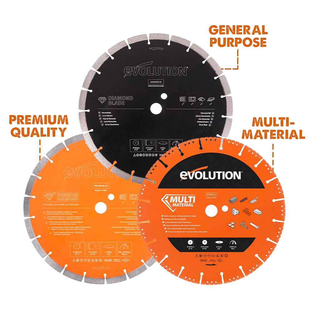Disc diamantat segmentat multifunctional pentru masini de taiat, Evolution Ø230 x 22.2 mm - Imagine 6