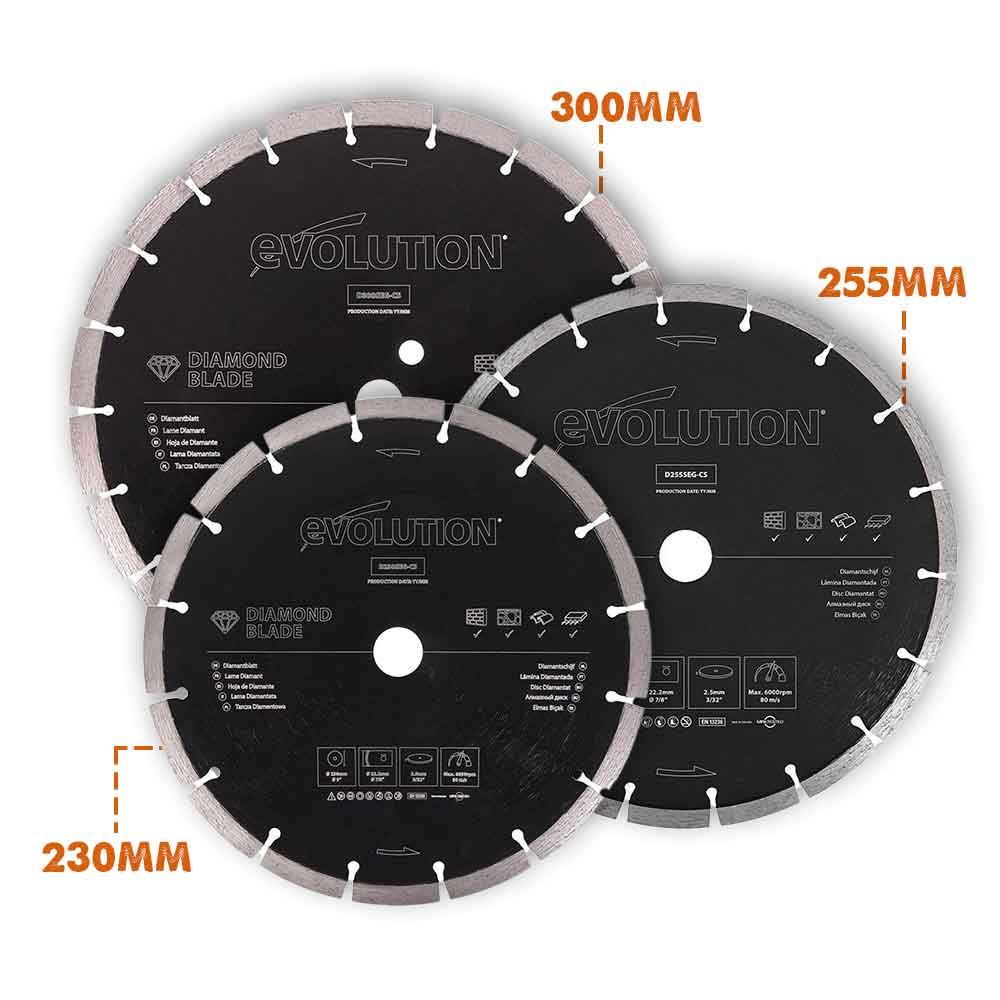 Disc diamantat segmentat multifunctional pentru masini de taiat, Evolution Ø230 x 22.2 mm - Imagine 5